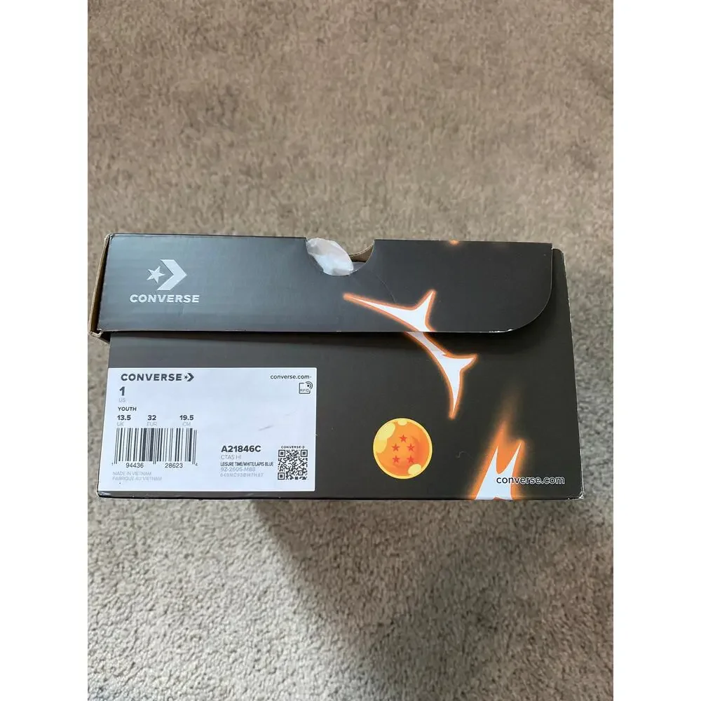 New Converse x Dragon Ball Z Chuck Taylor High Tops Kids Size 1Y